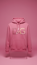 DAG monogram pink hoodie plush cotton