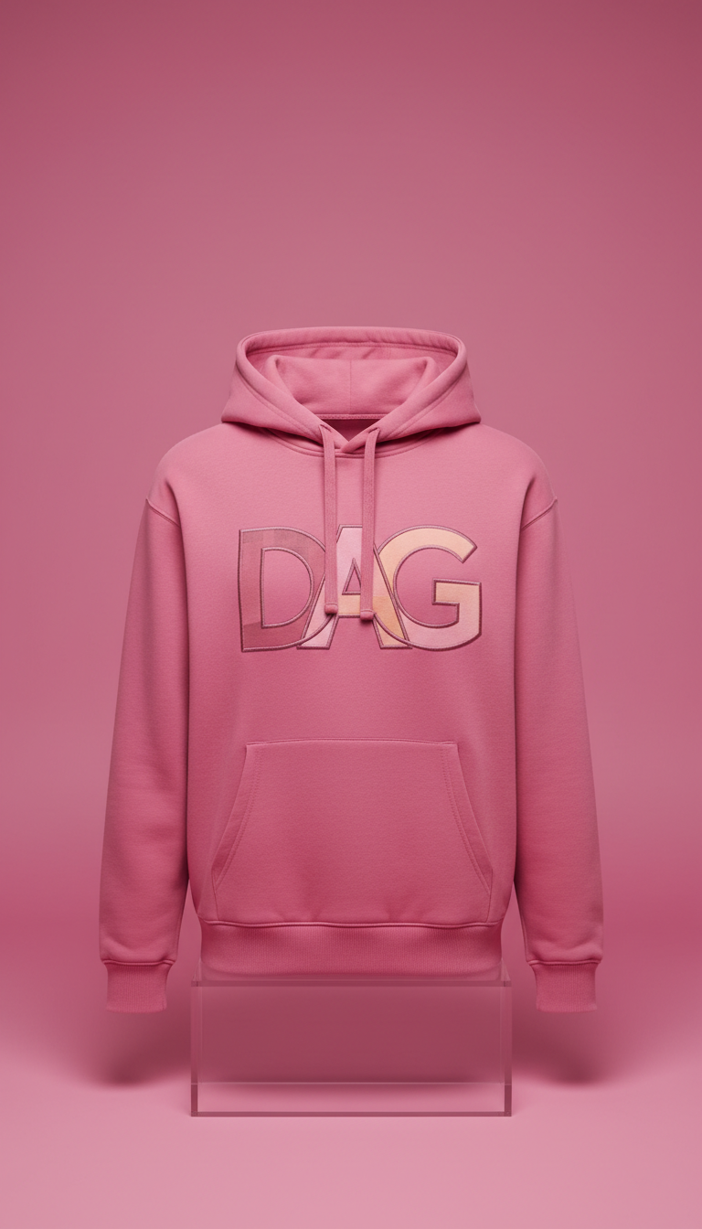 DAG monogram pink hoodie plush cotton