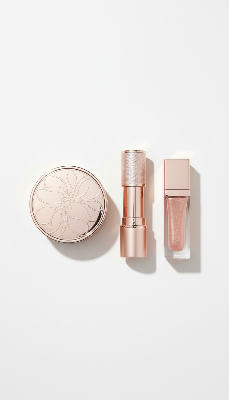 Rose gold cosmetics trio limited edition
