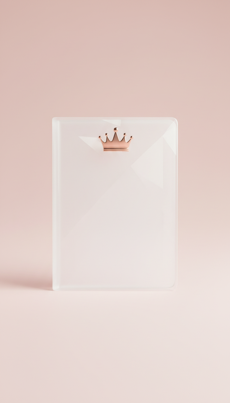 Crystal White Digital Planner With Crown Accent