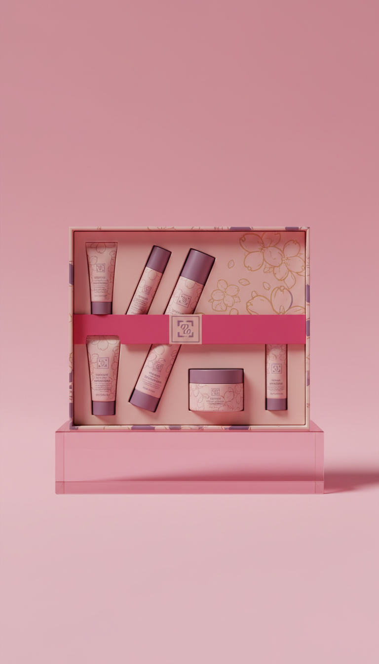 Luxury beauty kit rose gold packaging