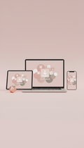 Crown logo desktop set in blush white