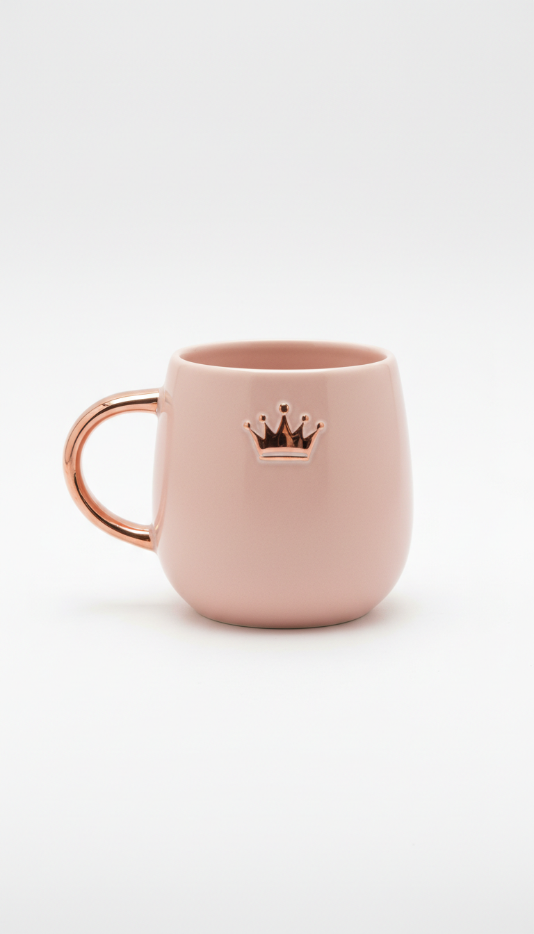Blush Ceramic Mug With Rose Gold Handle