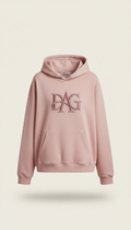 Monogram Pink Hoodie with Embroidery